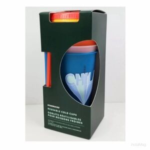 NEW Starbucks 2020 Summer Reusable Cold Cup Tumblers 5 Pack Lids Straws 24 oz